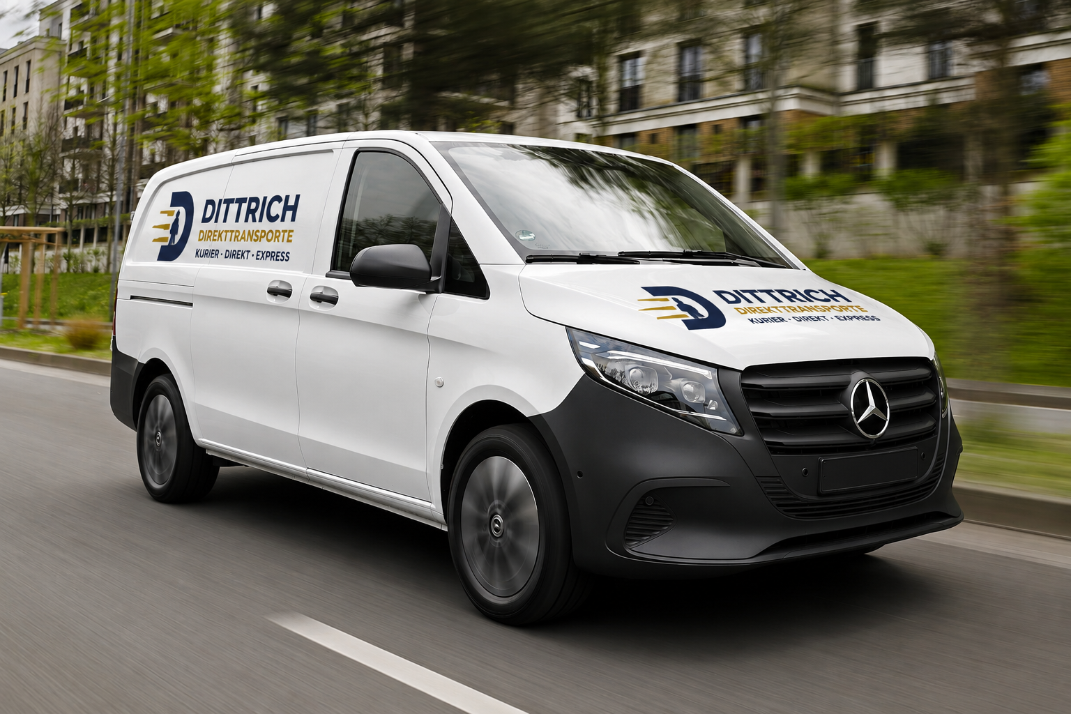 Gebrandeter Dittrich Direkttransporte Kurierwagen in München
